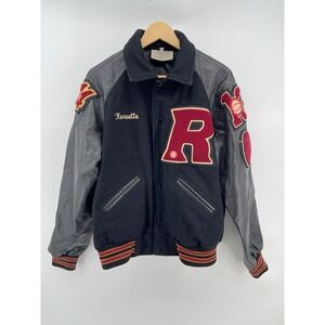 Rare Vintage Balfour Varsity Jacket Wool Leather Sleeves Small Phillips All Day